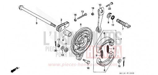 BREMSPLATTE, HINTEN CB125TDC de 1982